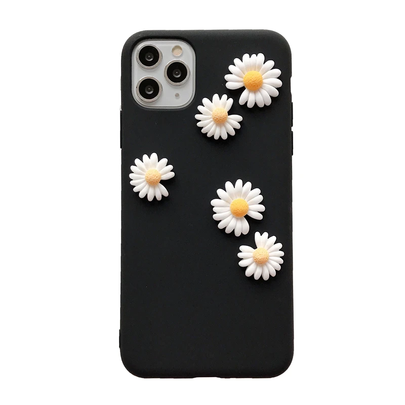 Ins Милые 3D Дейзи силиконовые для iphone X XR XS 11 12 Pro MAX 6S 7 8 plus + samsung S10 edge S20 S21 ультра