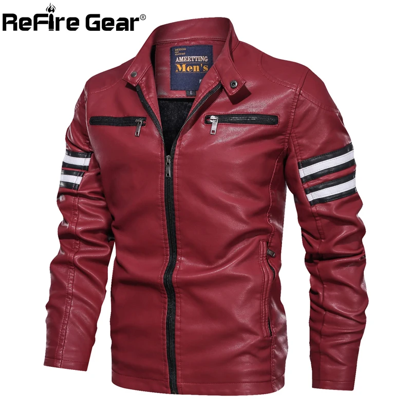 Куртка бомбер ReFire Gear мужская из искусственной кожи модная теплая тактическая