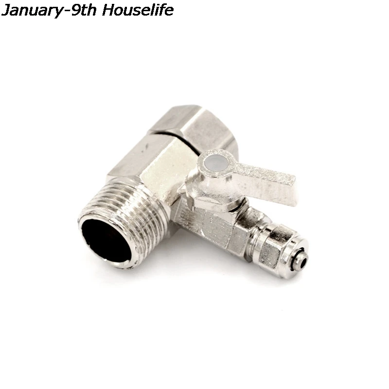 

High Quality 1PCS Water Filter Purifier Adapter 1/2'' To 1/4" Ball Valve Faucet Tap Safe Copper Nickel Plating