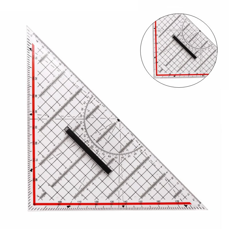 

14CM/20CM/30CM Drawing Triangle Ruler Protractor Measurement Ruler With Handle Multi-function Drawing Design Ruler Stationery