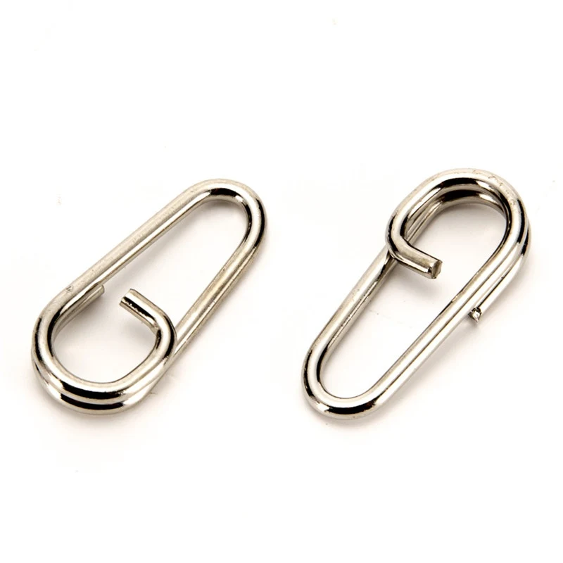 50pcs/100pcs Stainless Steel Fishing Line Terminal Tackle Accessory For Safety Snaps Clip Interlock Outdoor|Рыболовные снасти| |