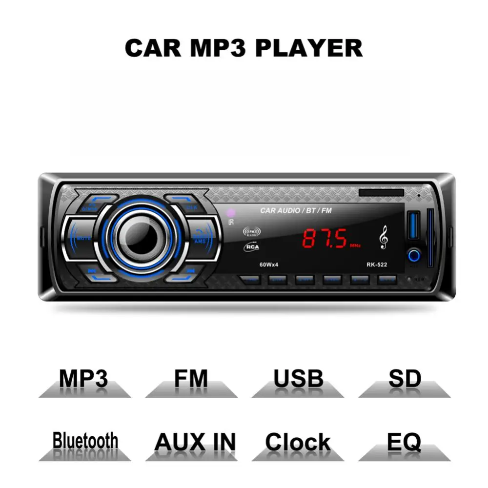 магнитола DC 12V 1din Авто Радио Аудио стерео AUX USB SD FM радио Bluetooth автомобильное MP3