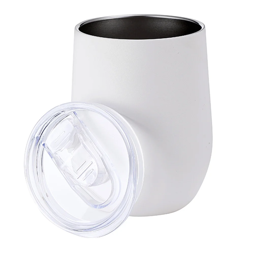 

Calca 6PCs 12oz white tumbler double wall stainless steel insulated eggshell Cup with lid