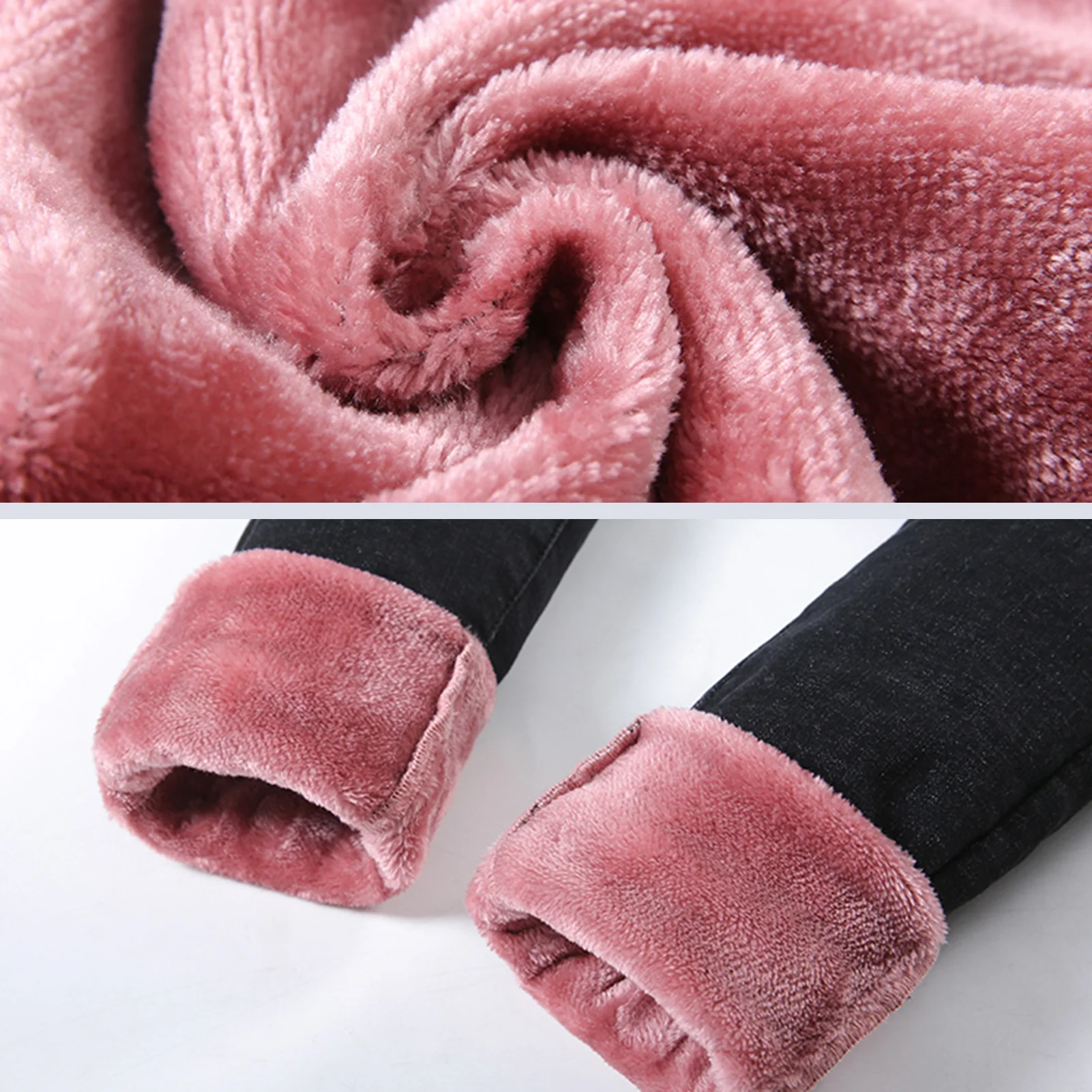 

Hot Women's Fleece Lined Jeans Warm Stretchy Skinny Pants High Waist Trousers X85