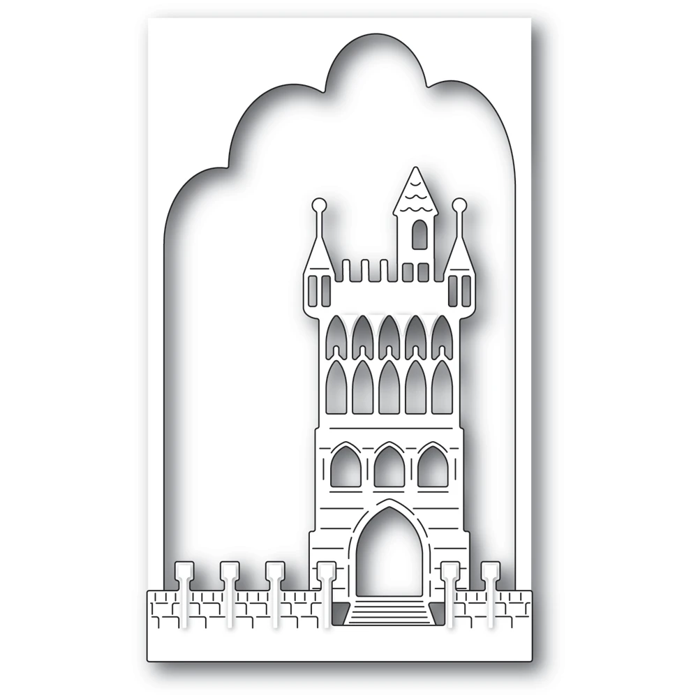 

New 2021The Main Entrance of the Castle Metal Cutting Die Scrapbook Embossed Paper Card Album Craft Template Cut Die Stencils