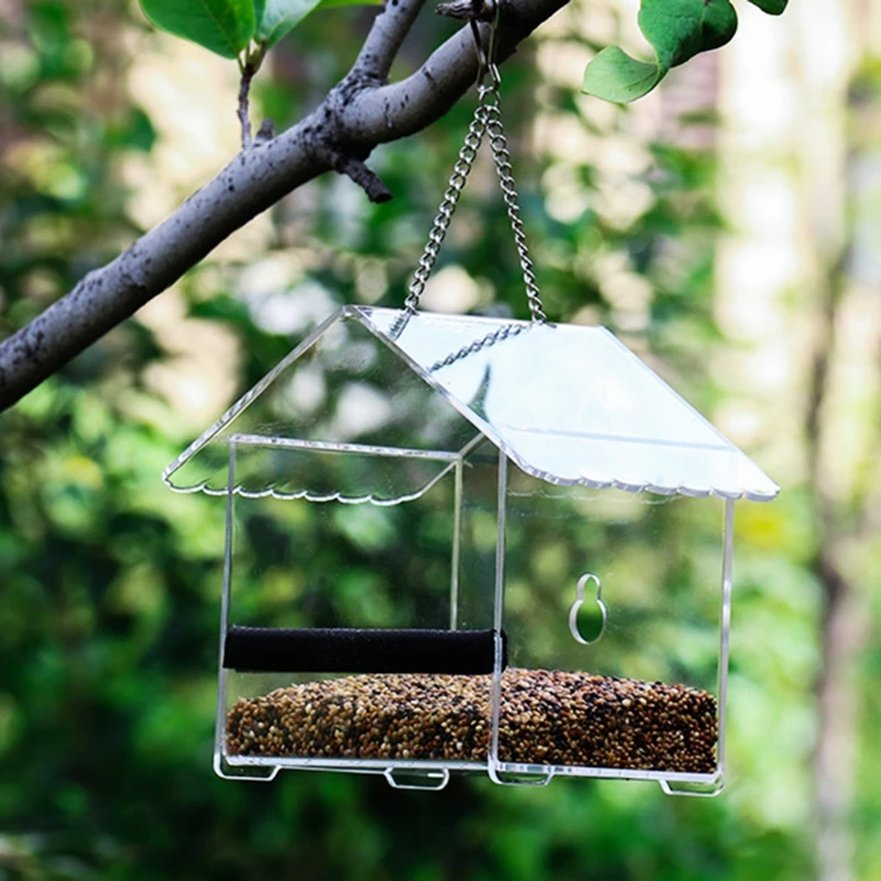 

Hanging Bird Feeder Acrylic Supplies Clear Glass Window Accessories House Hanging Suction Window Bird Feeders