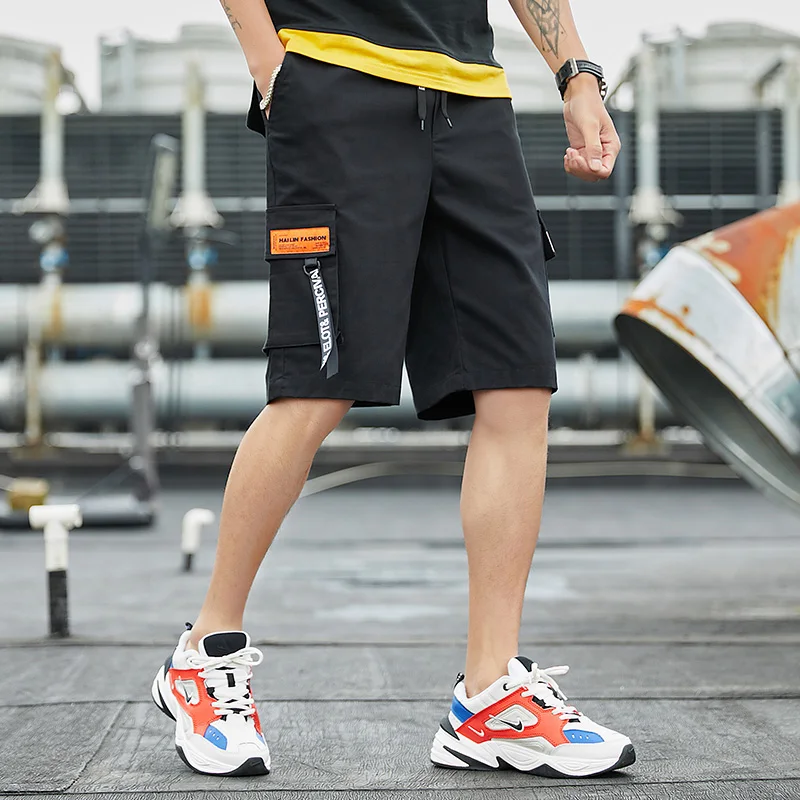 Модные мужские летние шорты-карго на шнурке с карманом размера плюс спортивные