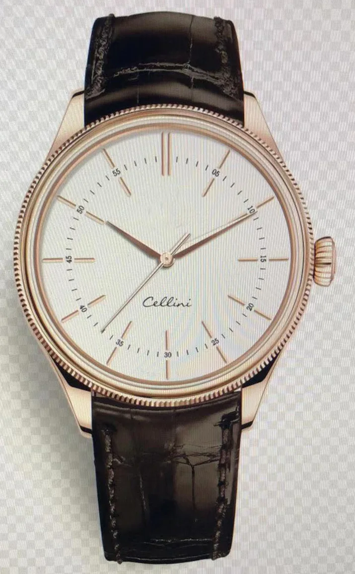 

Мужские автоматические механические часы с сапфировым стеклом Geneve без даты розовое золото из нержавеющей стали с белым циферблатом 39 мм