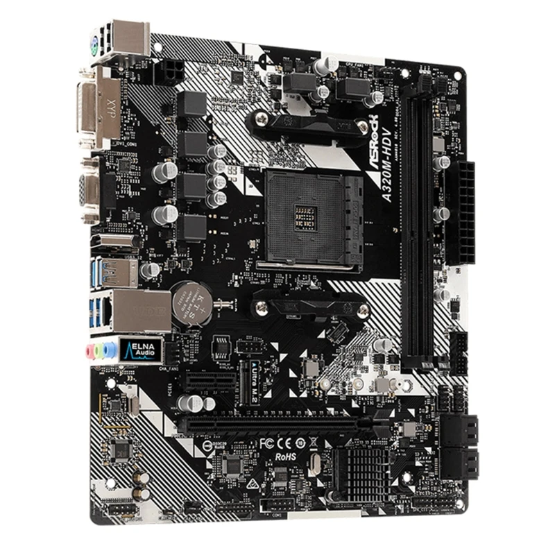 ASRock Amd Ryzen AM4 Compatible with A320 Chip MicroATX Motherboard A320M-HDV R4.0 Mainboard