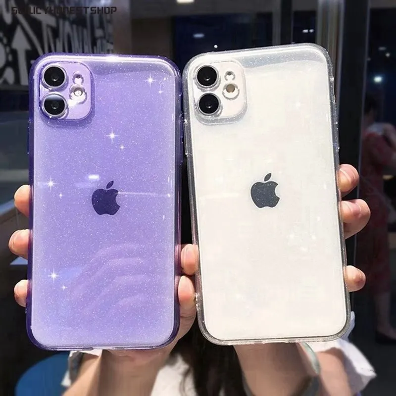 

Luxury Candy Transparent Phone Case For iphone 11 12 mini Pro Max XS X XR 7 8 plus SE 2020 Soft Silicone Shockproof Cases Cover
