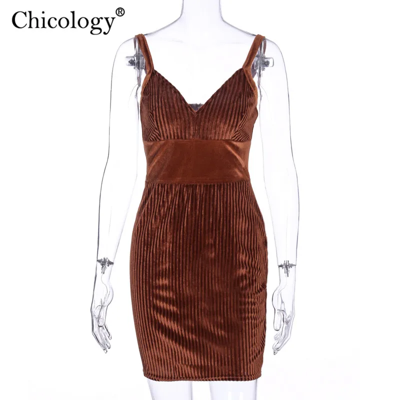 Chicology бархатное бархат широкие ремень мини-платье женское повседневное