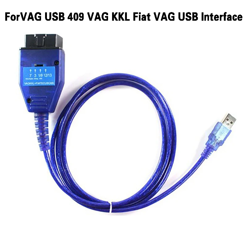 

New for VAG USB KKL Interface + for Fiat ECU Scan OBD OBD2 Diagnostic Scanner Cable Cars Engine Airbag Adapter Scan Tool