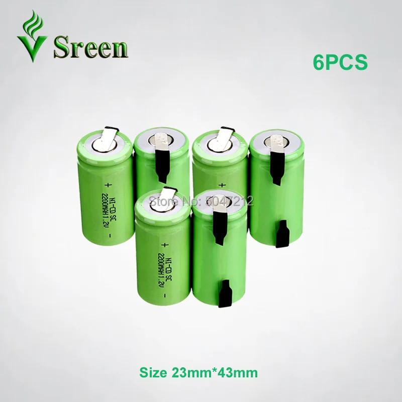 SC 2200mAh 1 2 V NI CD аккумуляторная батарея с никелевым листом DIY для Subc аккумуляторных