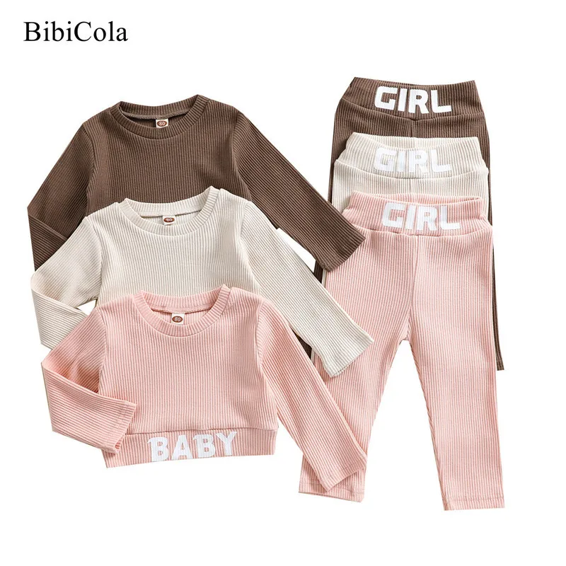 

Baby Girls And Boys Autumn Clothes Pajamas Sets Toddler Clothes Sets Infant Soft Casual Long Sleeve T-shirt+Trousers 2Pcs Suits