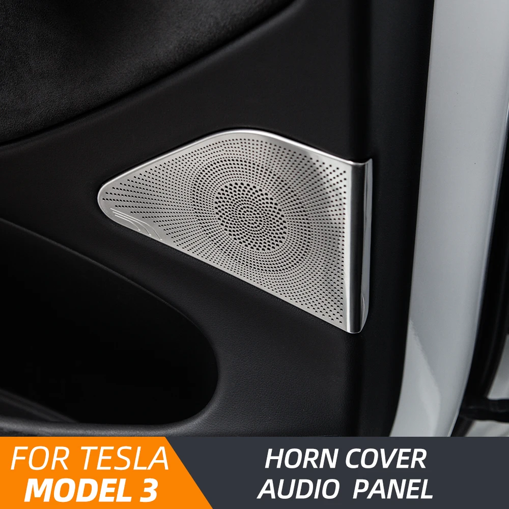 

TEY Tesla Model 3 Accessories Speaker Cover Decorative Sequins For Model Three Car Front Column Roof Horn Hood New 2020