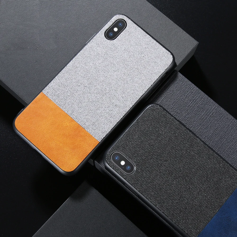 

VIAERSON Cloth Skin Case For iPhone X XR XS MAX Luxury Soft TPU Cover For iPhone 8 7 6 6s Plus Mobile Phone Bag Case Coque Funda