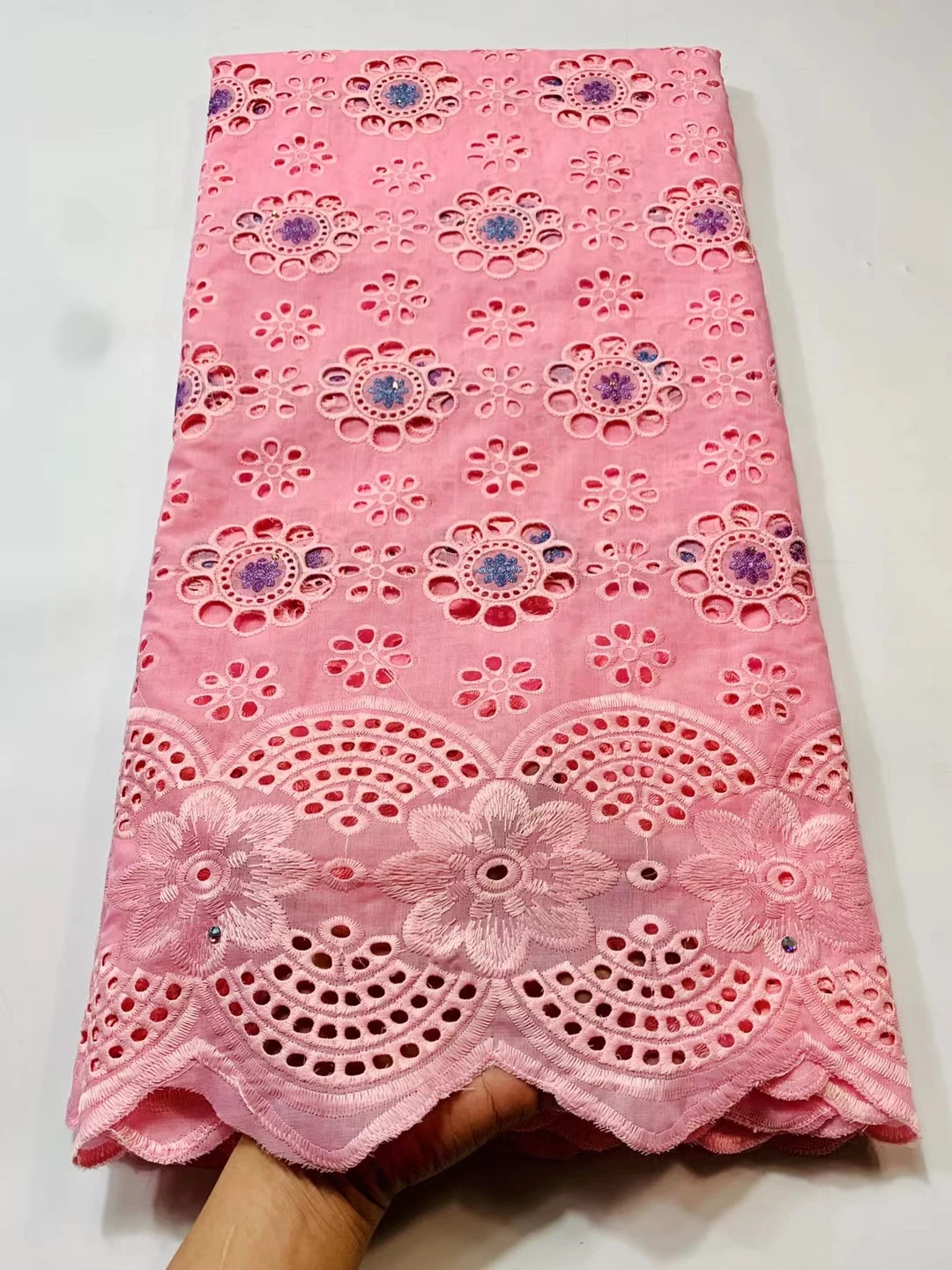 

XSC03 Good quality France cotton lace fabric,wholesale embroidered Swiss voile lace fabric for party & wedding dress!