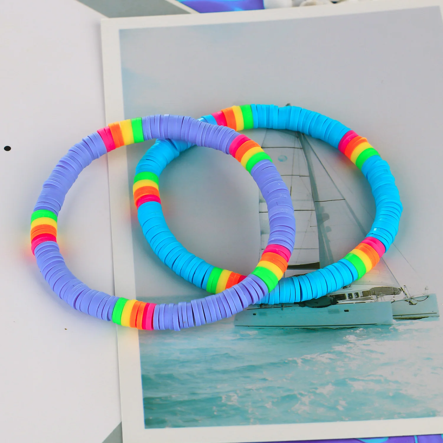 

C.QUAN CHI New HEISHI Beads Bracelets for Women Fashion Stretch Stackable Beaded Bracelets Handmade Charm Cuff Jewelry
