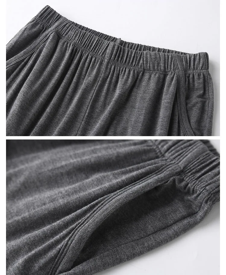 Plus Size 5XL Modal Pajamas For Men Comfortable Thin Sleepwear Loose Casual Home Clothes Long Sleeve Pajama Trousers 2 Piece Set