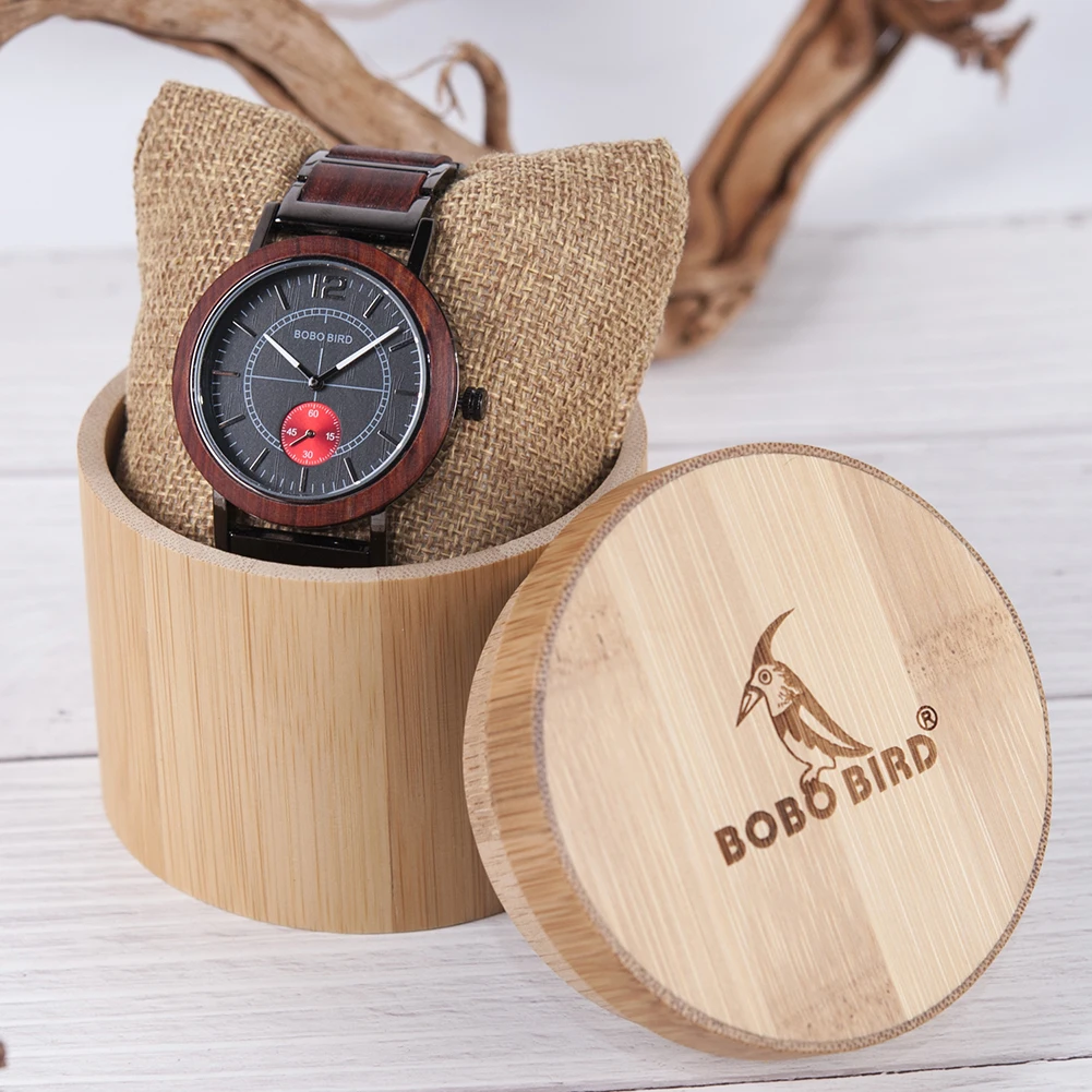 BOBO BIRD женские часы reloj mujer деревянные женские часы кварцевые zegarek damski деревянные с металлом в подарочной коробке