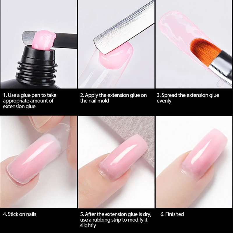 

2021 Popular Nail Extension Gel Paperless Crystal Fast For UV Gel Nail Acrylic Nails And Natural Nails 15ML Beautify Nails TSLM2