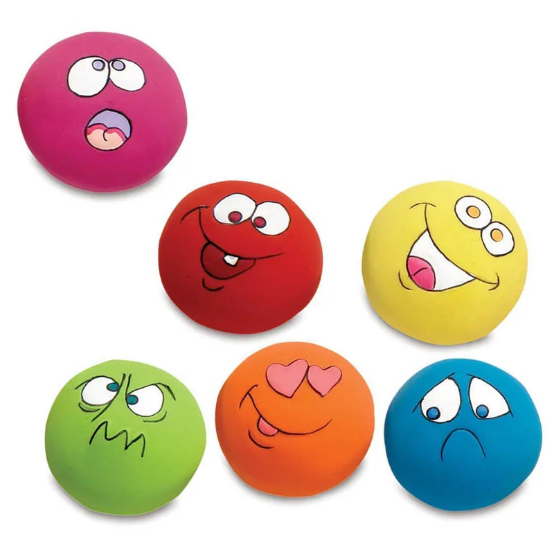 

Dropshipping 6 Pcs/Set Pet Cat Dog Toys Teeth Squeaker Ball Puppy Squeaky Sound Face Fetch Play Toy Hot Sale