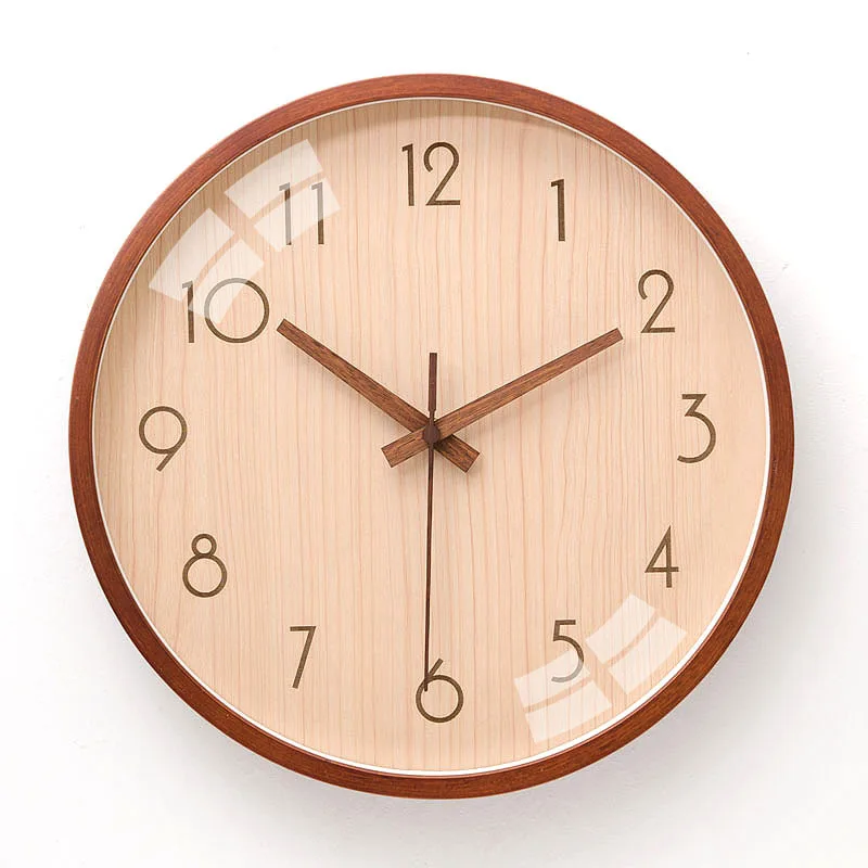 

Round solid wood Chinese wall clock ultra-quiet quartz clock watch living room bedroom study decorative wall watch 10/12/14 inch