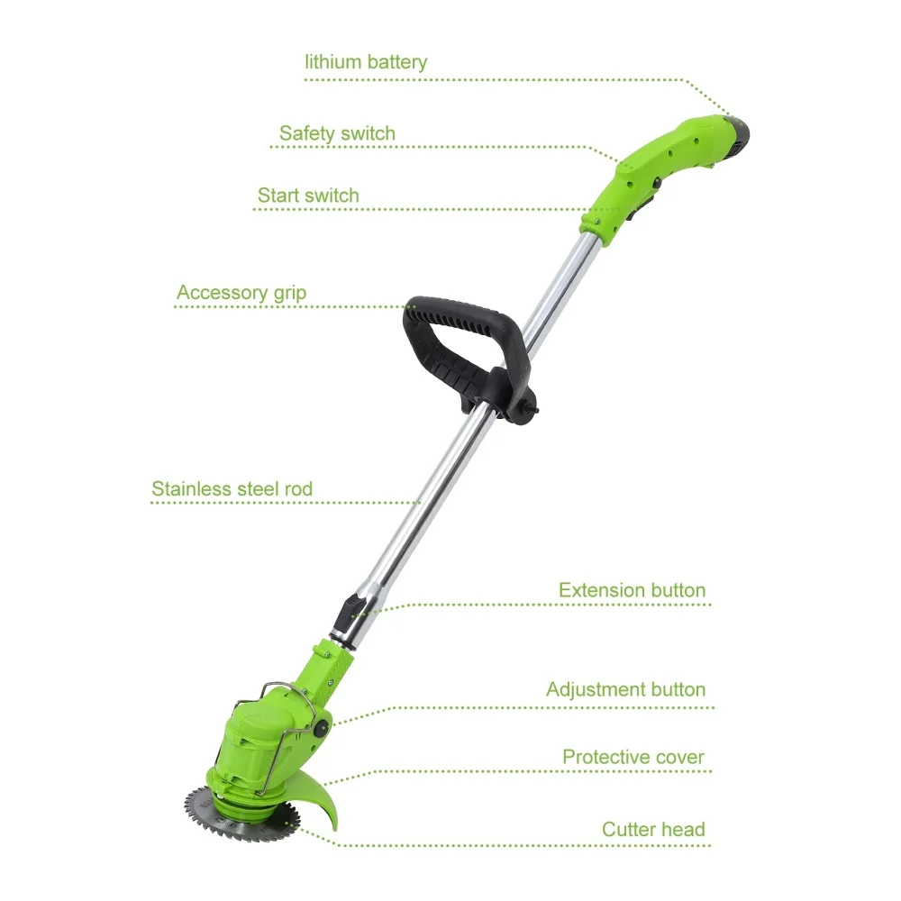 

1 Set Cordless Grass Trimmer Practical Weed Wacker Weeding Machine with UK Plug