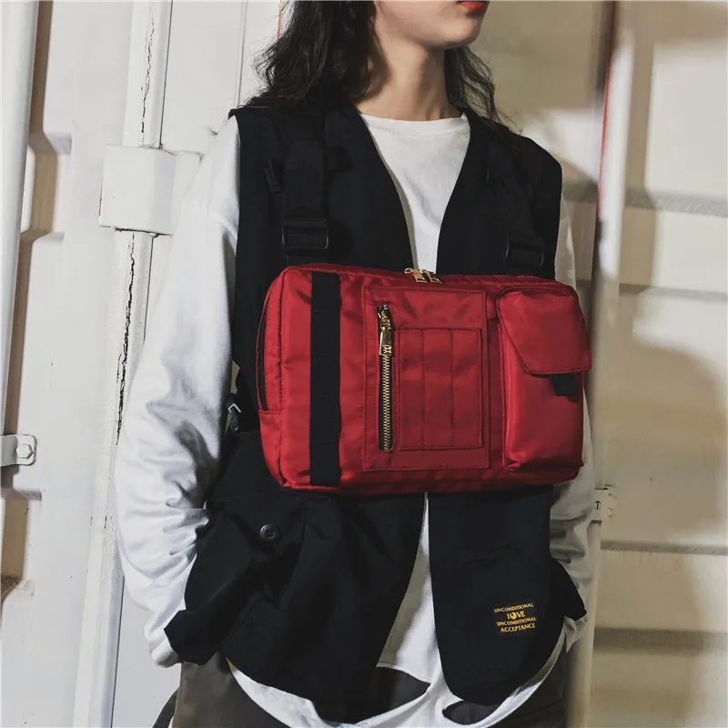 Нейлоновая черная тактическая сумка для мужчин нагрудная Сумочка мальчиков