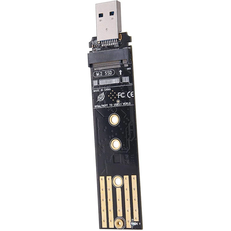 

M.2 NVME to USB Adapter, RTL9210 Chip M-Key M.2 NGFF NVME to USB 3.1 Card Reader 10Gbps High Performance M.2 USB Adapter