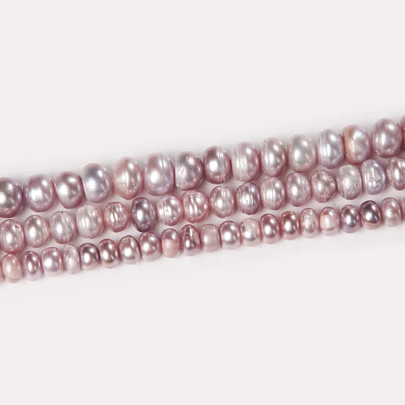 Бусины Из Натурального пресноводного жемчуга плоские фиолетовые бусины в форме