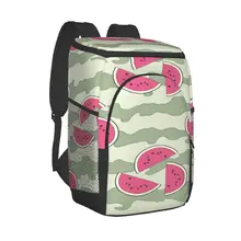 Refrigerator Bag Abstract Watermelon Soft Large Insulated Cooler Backpack Thermal Fridge Travel Beach Beer Bag