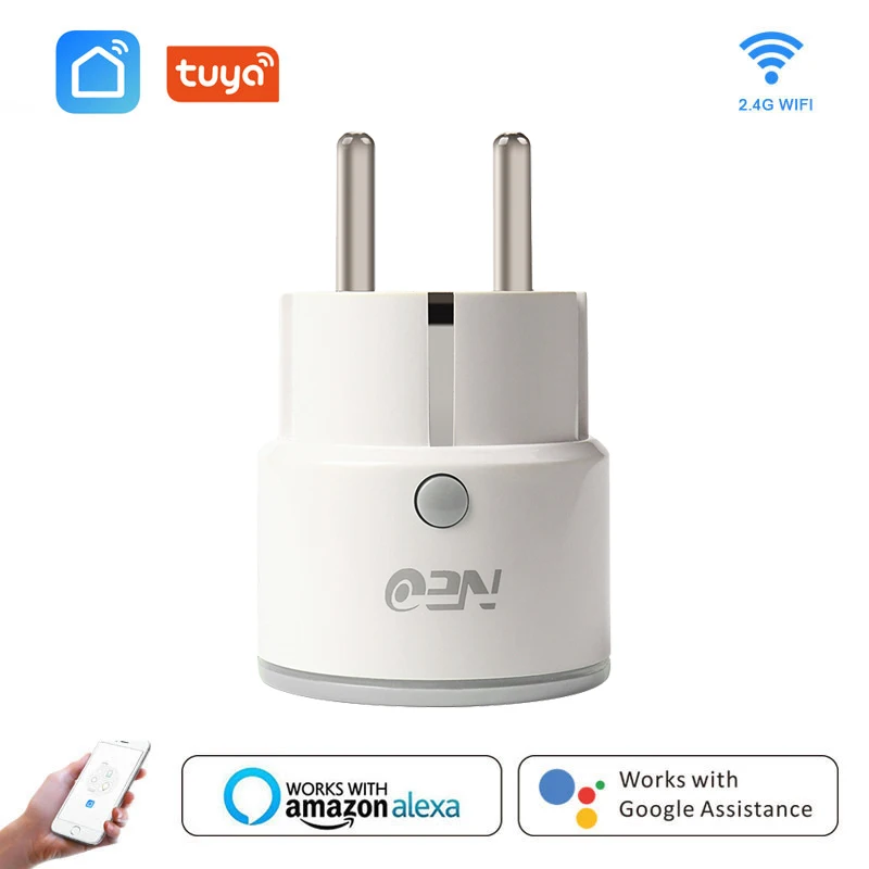 

Smart Plug 2.4G WiFi Socket EU 10A Power Monitor Smart Home Tuya SmartLife APP Control Works With Alexa Google Assistant