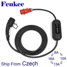 11KW 380V-450V EV Charger 16Amp 3 Phase IEC 62196 Type2 EV Charging Plug Portable EV Charger 5M