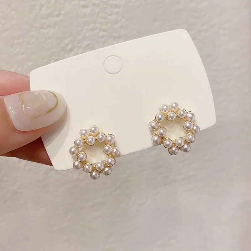 Быстро раскупаемый 1 пара сымитированная перла Женские Длинные Позолоченные