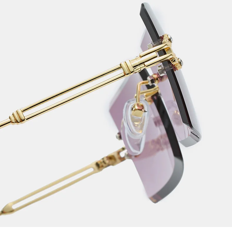 

2020 Retro Sunglasses Women Brand Designer Fashion Rimless Gradient Sun Glasses Shades Cutting Lens Ladies Frameless Eyeglasses