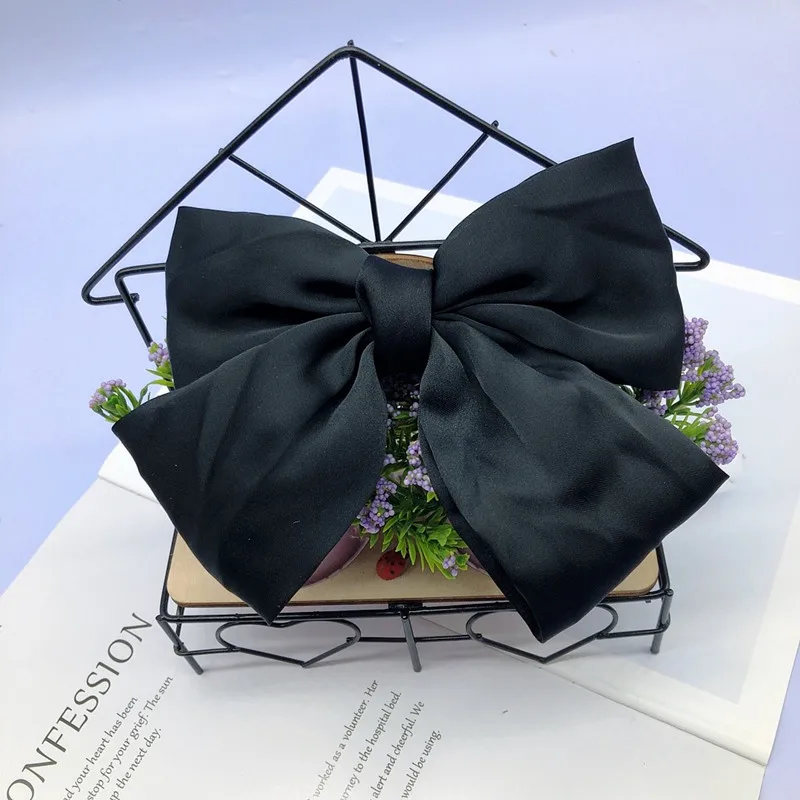 style 8 Темпераментная однотонная шифоновая лента большая Заколка-Бант Шпилька для женщин и девушек атласные трендовые заколки для волос аксессуары для волос - Цвет: style 8