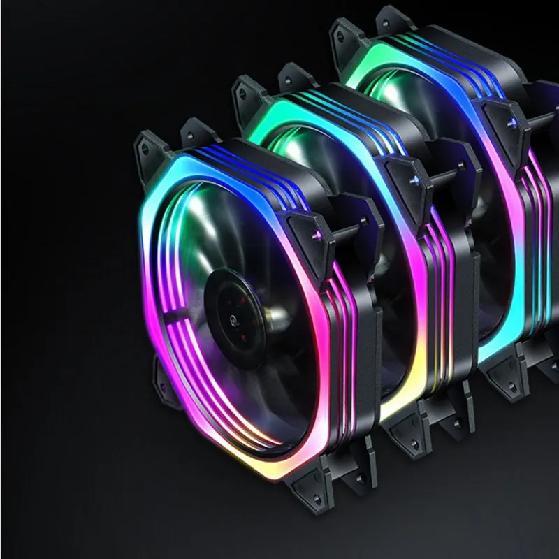 120 мм светодиодный вентилятор охлаждения корпуса компьютера RGB 4Pin 3Pin низкий