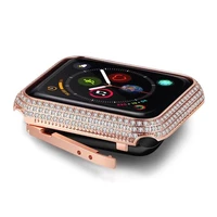 metal diamond case for apple watch 654se 44mm 40mm crystal diamond protective case for iwatch 3 42mm 38mm stainless steel cover