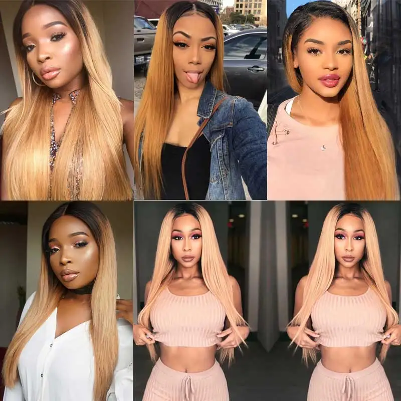 Прямые парики из человеческих волос на фронте шнурка 150% медовый блонд кружевные