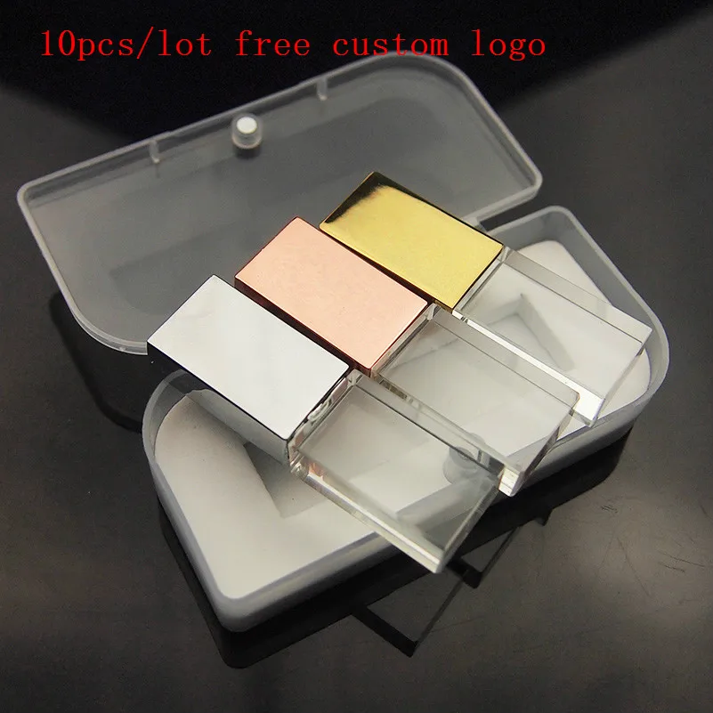 Розовое золото с украшением в виде кристаллов белой коробкой USB флэш-накопители 2
