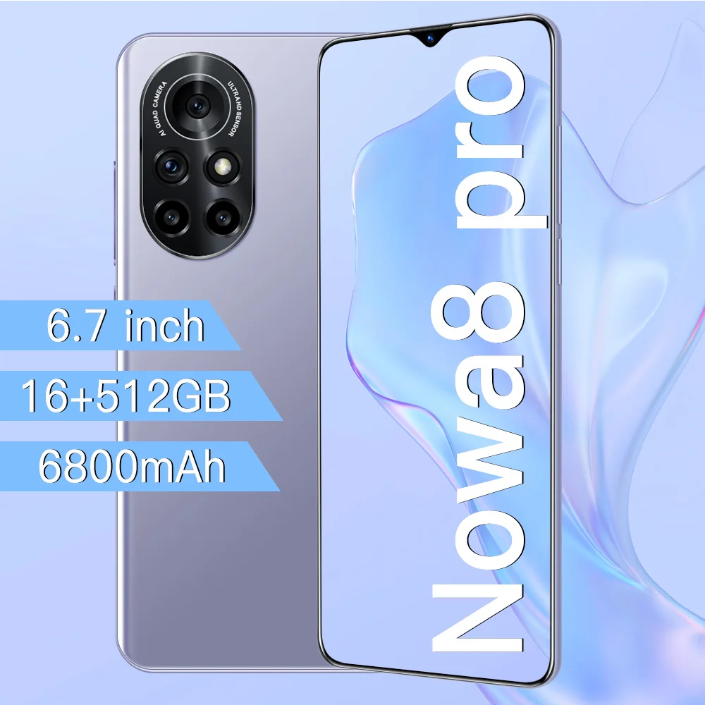 

Nowa8 Pro 6.7 Inch Smartphone Global Version 16+512G 6800mAh Android 11.0 Face Unlock Cellphone Dual SIM 5G Network Mobilephone