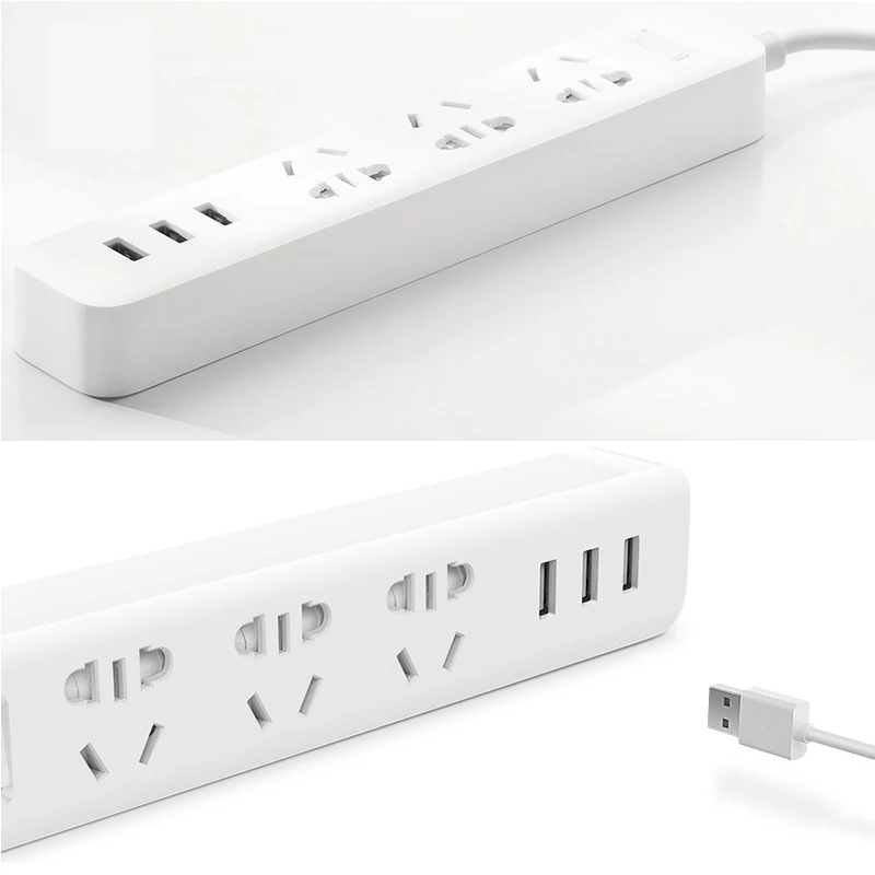 Новинка 100% оригинальный удлинитель питания Xiaomi Быстрая зарядка 3 розетки USB
