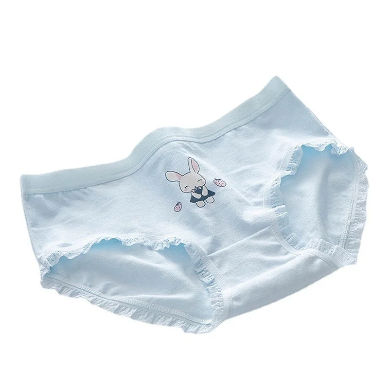 Трусики женские хлопковые в японском стиле нижнее белье с клубничным кроликом