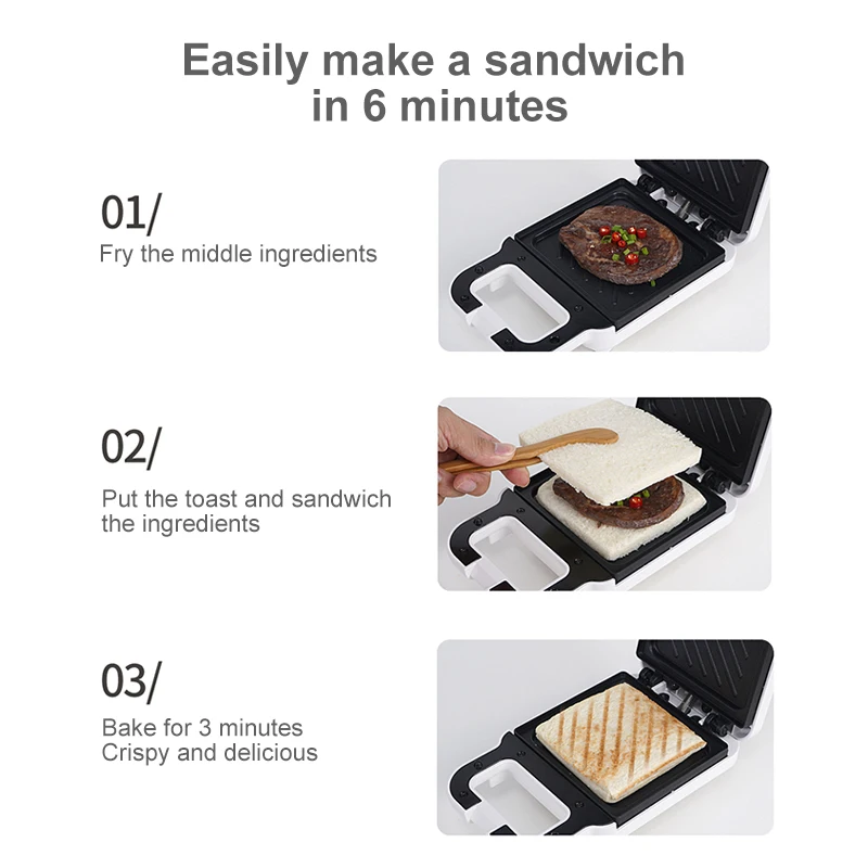 Harga Multi-Fungsi Pembuat Sarapan Sandwich Kompak Panini Tekan Roti Panggang Memanggang Omelet Roti Pancake Pembuat Waffle Maker