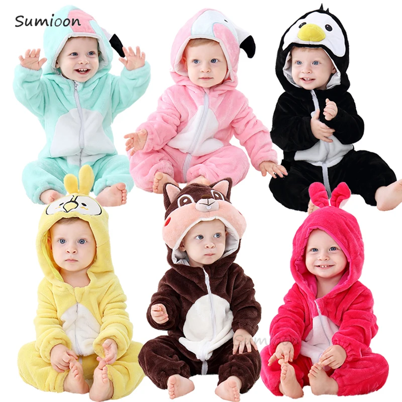 Осень-зима детские комбинезоны для новорожденных с принтом Медведь теплые носки