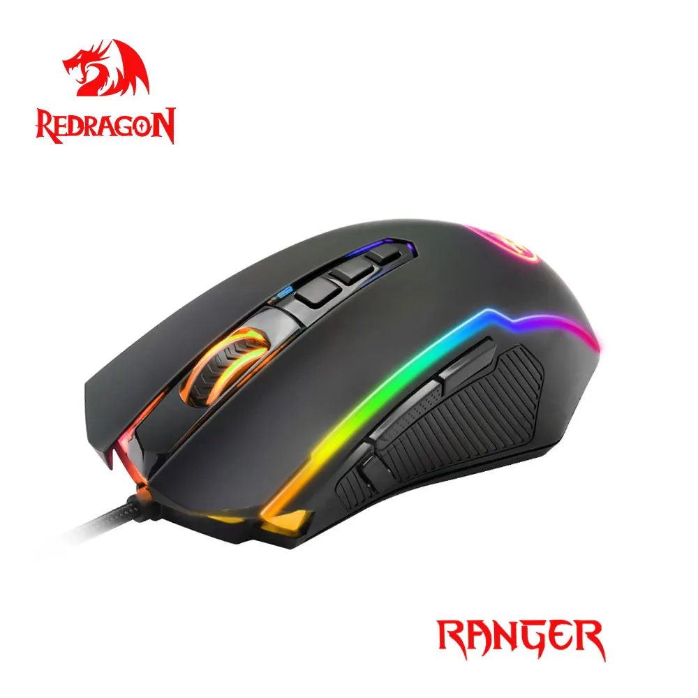 

Redragon Ranger M910 RGB USB Gaming Mouse Wired 12400 DPI 10 Buttons Ergonomic For Desktop Computer Programmable Mice PC Gamer