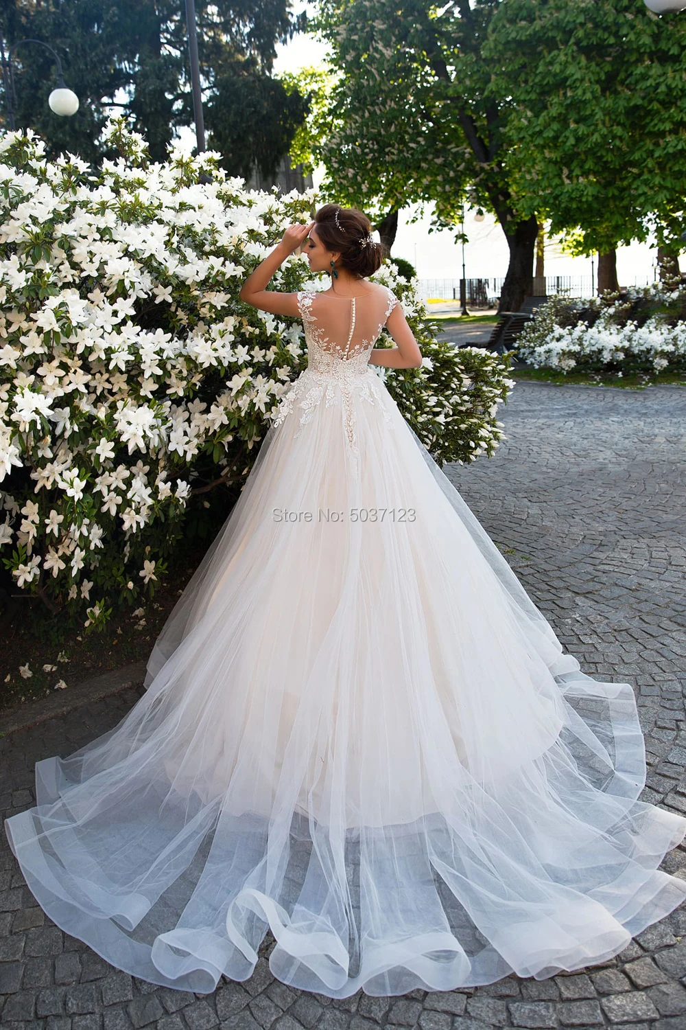 Элегантные свадебные платья трапециевидной формы с 3D цветами и короткими