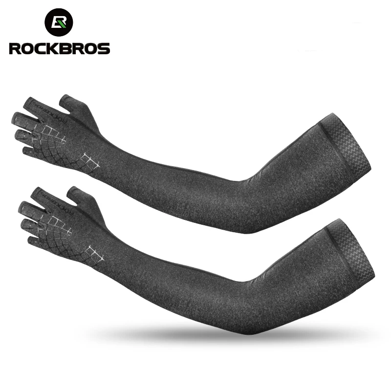 

ROCKBROS Sunscreen Sleeve Sunscreen Ice Silk Breathable Elasticity Arm Guards Sleeves Outdoor Sport Fishing Riding Summer Gloves