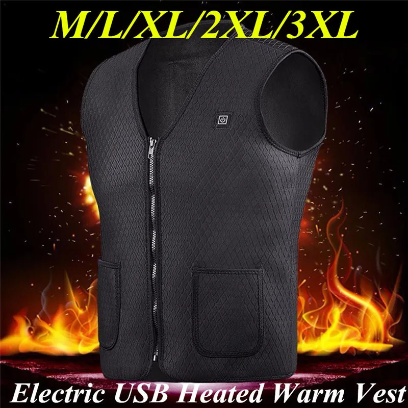 

Men Women Outdoor USB Infrared Heating Vest Jacket Winter Flexible Electric Thermal Clothing Waistcoat for Sports Hiking